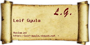 Leif Gyula névjegykártya